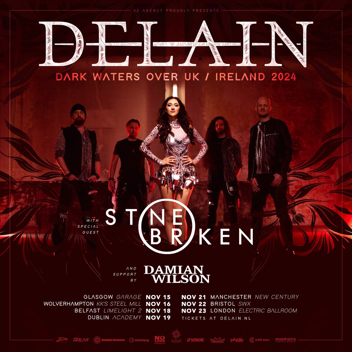 We are delighted to announce that we are heading on the road as special guests to Delain this November around the UK & Ireland! 🔥 See you there! 🤘 Ticket link here - delain.nl/shows #stonebroken #thebrokenarmy