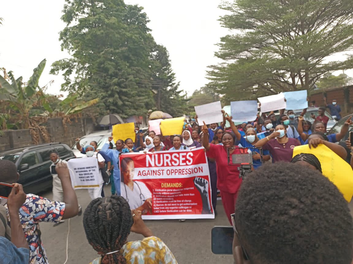 Nursebassey_'s tweet photo. We endured so much during training, no holidays, a crashed 5 years program that leaves you with no room to do any other thing. And on top of all these we still have to endure humiliation and condescension while working. 

Nurses deserve better!
#NotoNMCNVerificationrule https://t.co/P9xntfgfPn