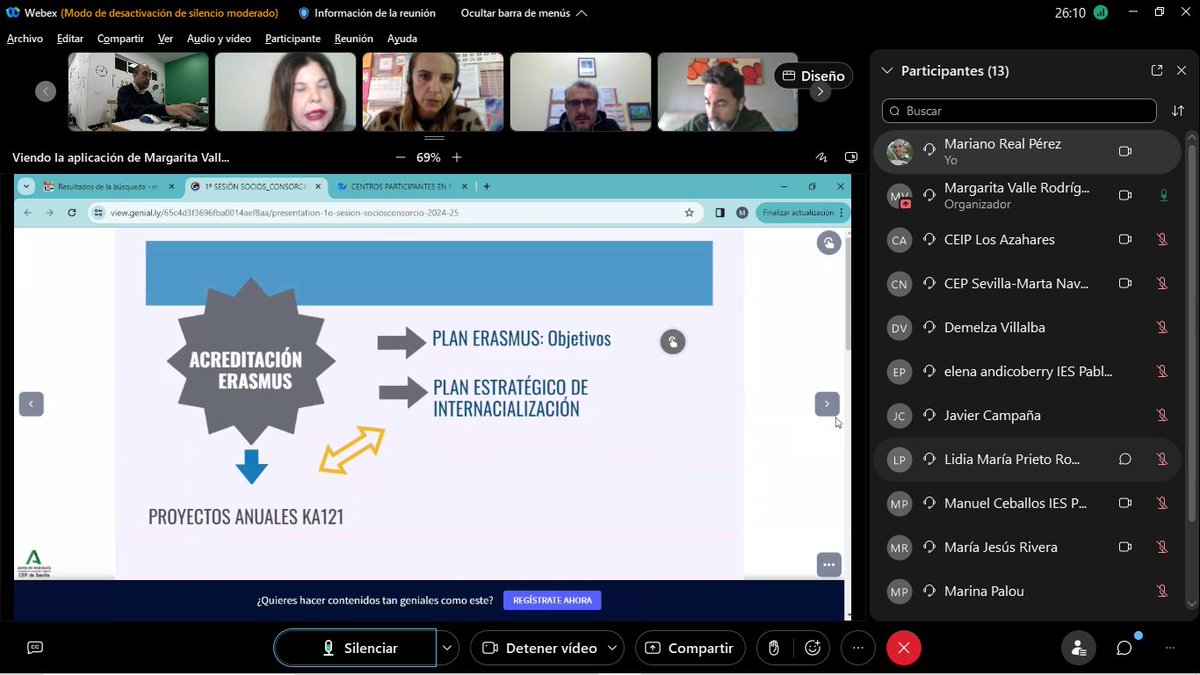 Hoy nos reunimos con los centros educativos que han sido seleccionados para participar en el consorcio del <a href="/CEPdeSevilla/">CEP de Sevilla</a> el próximo curso.
Entre ellos hay 3 CEIP:
CEIP Ortíz de Zúñiga <a href="/CEIPOdZ/">CEIP ORTIZ DE ZÚÑIGA</a>
CEIP Alfares
CEIP Los Azahares
<a href="/sepiegob/">SEPIE</a> @DGTaTEd <a href="/erasmuscepsevi/">Internacionalización CEP Sevilla</a>