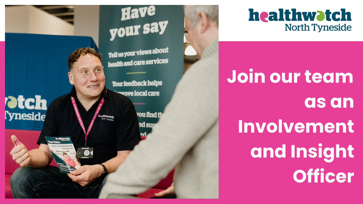 We are recruiting: Involvement and Insight Officer 30 hours, £25,853 pro-rata Located in #Wallsend with travel across #NorthTyneside and options for remote working Deadline: 21 February Read more: healthwatchnorthtyneside.co.uk/aboutus/join-u… #Recruitment #Jobs #WeAreHiring