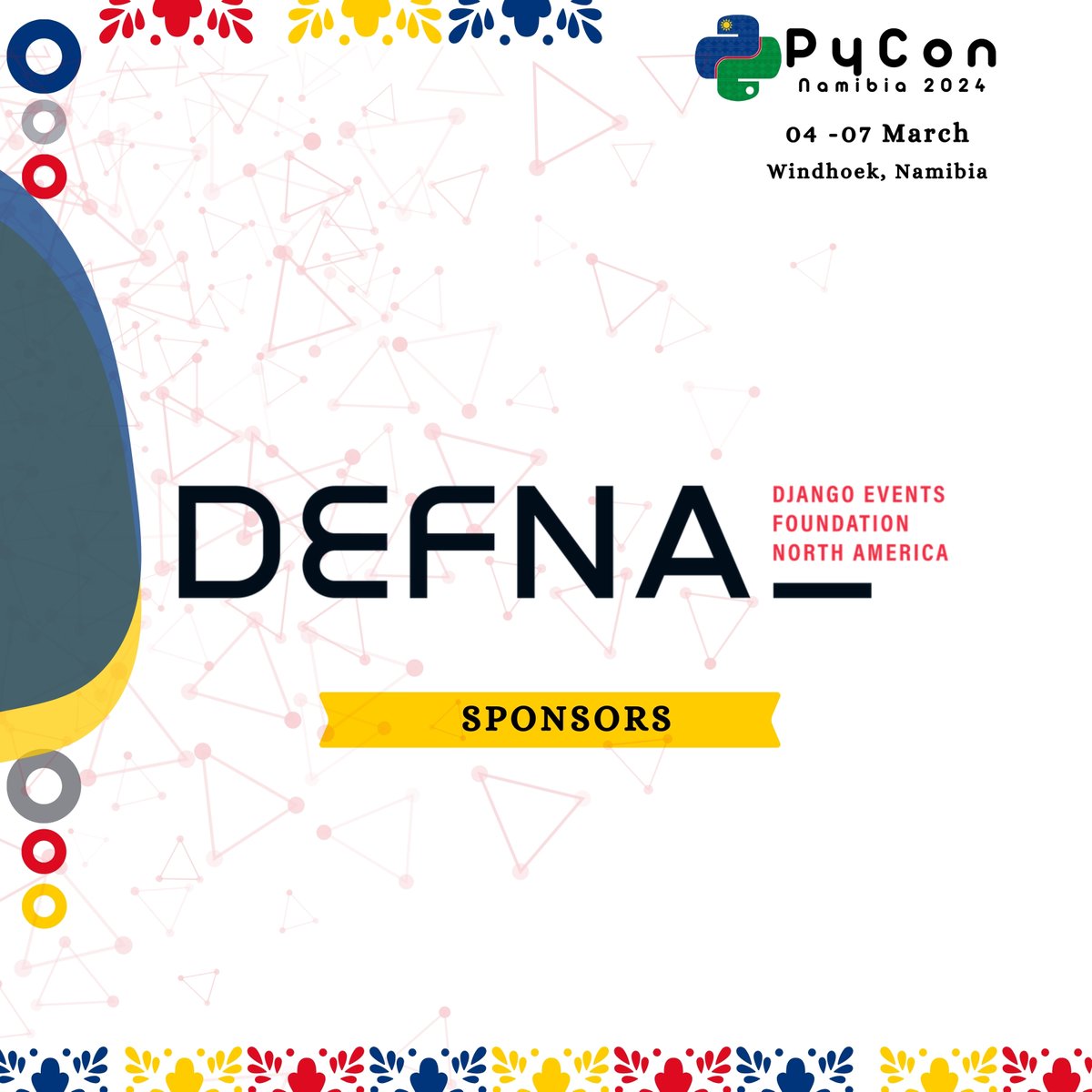 We are excited to announce that the Django Events Foundation North America has joined forces with us as a Sponsor for PyCon Namibia 2024! 🐍 Huge thanks to @defnado for their unwavering support. Dive in:defna.org to know about the foundation 🎉