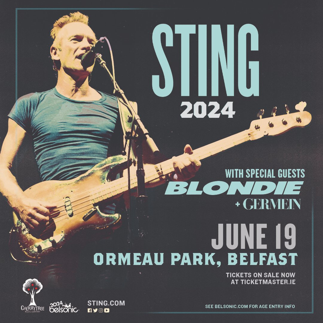 𝗦𝗧𝗜𝗡𝗚 𝗨𝗣𝗗𝗔𝗧𝗘 ⭑ @GermeinSisters have been added as special guests for @OfficialSting at Belsonic on 19th June 2024 🙌🏽 Limited tickets remaining from Ticketmaster 🎫