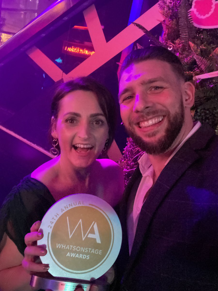 She may not have won category her but to be nominated with @markaspinal & to get recognition for doing the near impossible whilst still being an incredible mum I’m so proud of @sionedsaunders she looked amazing!! @WhatsOnStage #WOSAwards and we did get one!! #LOTR @WatermillTh