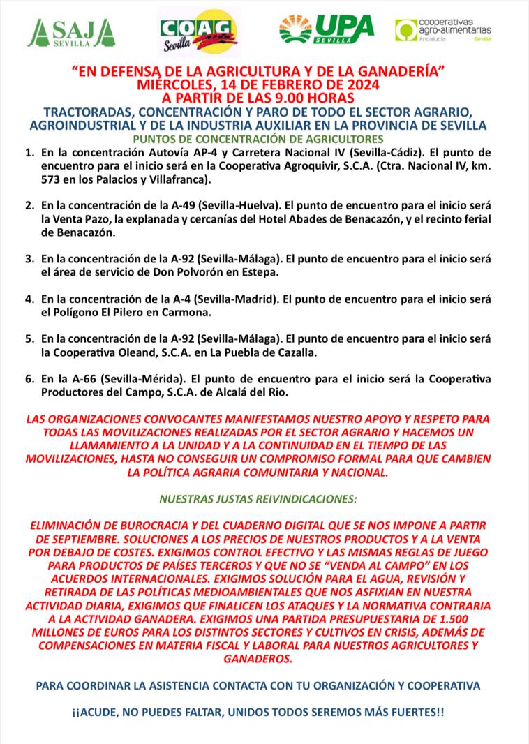 jmroca_mane's tweet photo. Asaja retoma las  manifestaciones de agricultores que hicimos en 2019 y 2020. Durante el COVID nos tocó alimentar a la población, Y salimos a la calle de nuevo en 2022 y 2023. Ahora toca de nuevo apretar, los problemas siguen siendo los mismos. https://t.co/b4RWn3T2Kd