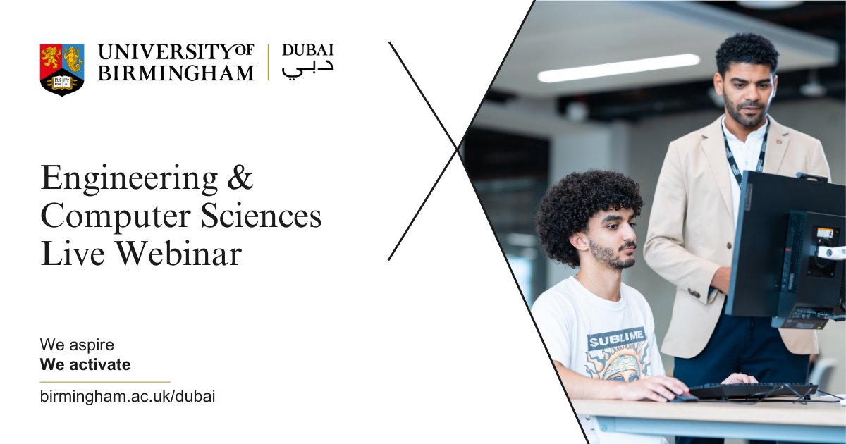 Join our expert academics and programmes directors on Thursday, 22nd February for a live webinar on our Engineering and Computer Sciences programmes offered across the undergraduate and postgraduate levels of study. Register now ow.ly/jqef50QyCfy