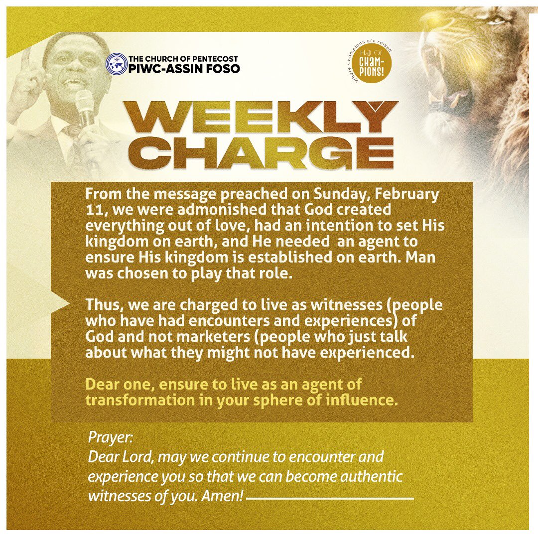 PiwcAF's tweet photo. Transforming our world begins in our Jerusalem(immediate environment).
Let’s put in conscious effort in all our doings.
#PIWCAssinFoso
#HallOfChampions
#WeeklyCharge
#AgentOfTransformation https://t.co/c5YPDF2lyJ