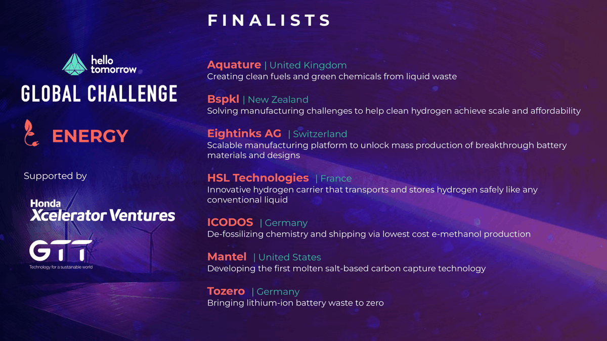 hellotmrc's tweet photo. 🎉 Amongst thousands of applicants from all around the globe, 7 projects were selected as finalists of our Global Challenge's Energy track, supported by @hondainnovations and @gtt https://t.co/KjDjlSMu66