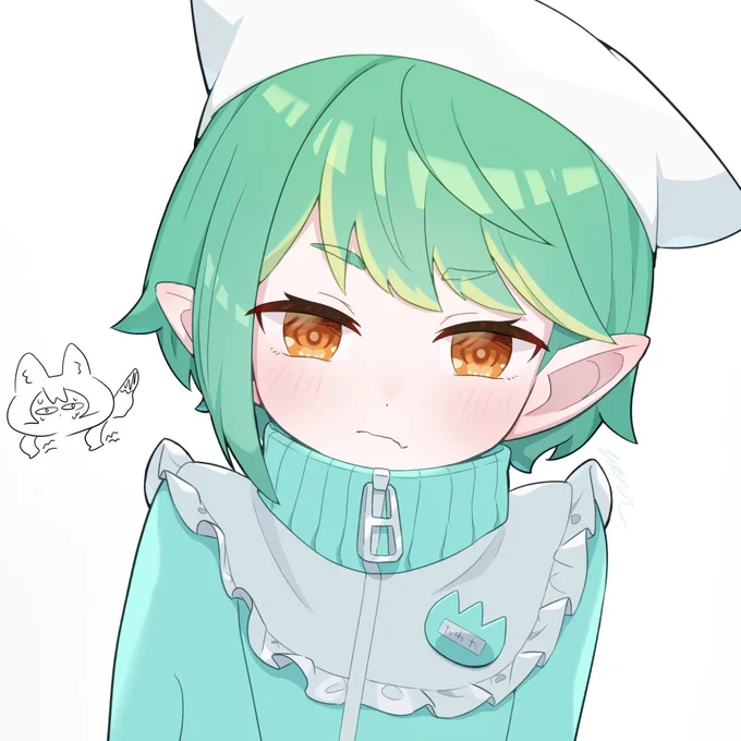 ˗ˏˋ #2月のVTuberフォロー祭り ˎˊ˗緑髪八重歯エルフ耳の束田(たわた)です!3月に新モデル出ますセルフ3D日替わり衣装イラスト・vroidモデリング制作配信グッズもぬいも作れるマルチ人で巡回します! 