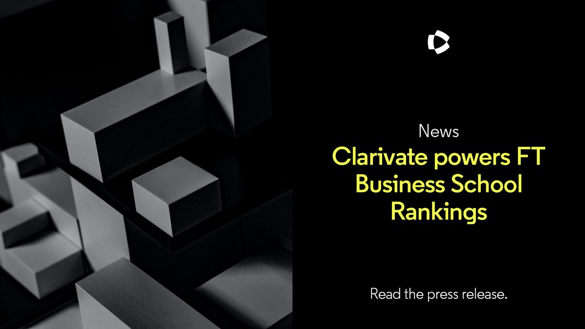 Clarivate has partnered with the Financial Times to provide them with trusted, high-quality data from the Web of Science for their three business school rankings, including the Global MBA Rankings, which launched today. <a href="/FT/">Financial Times</a>

Learn more: clarivate.com/news/clarivate…