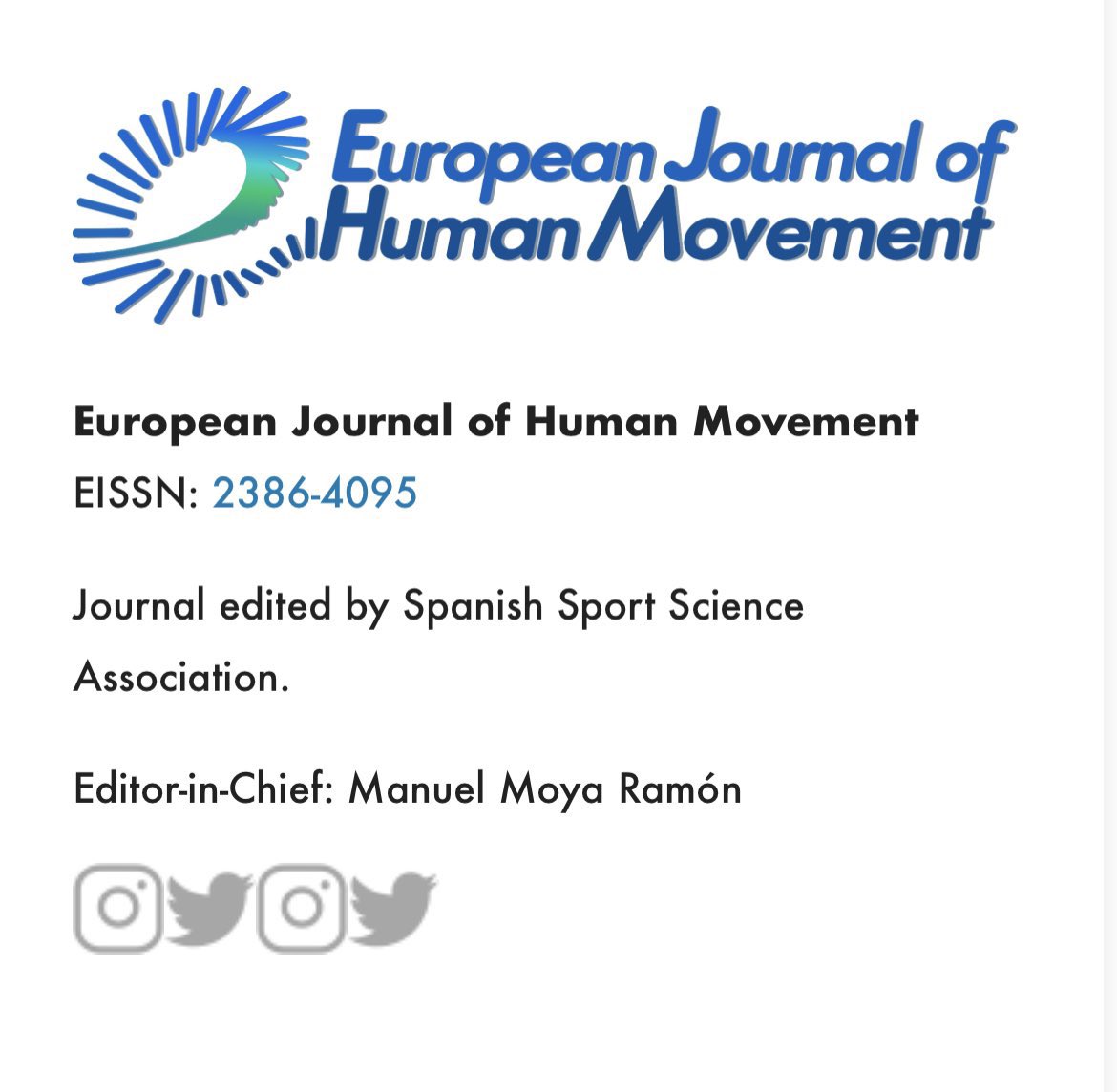 Europen Journal of Human Movement. (@eurjhm) on Twitter photo Haven't you seen the new issue of the magazine yet?
Volume 50 of the European Journal of Human Movement (<a href="/eurjhm/">Europen Journal of Human Movement.</a>) is now available.
The first issue of the year has ten new original national and international investigations!
🔗: eurjhm.com/index.php/eurj…
Check it out! 📚🔬 Haven't you seen the new issue of the magazine yet?
Volume 50 of the European Journal of Human Movement (<a href="/eurjhm/">Europen Journal of Human Movement.</a>) is now available.
The first issue of the year has ten new original national and international investigations!
🔗: eurjhm.com/index.php/eurj…
Check it out! 📚🔬