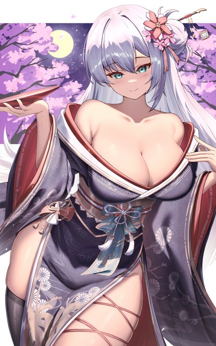 アレクサンドラさん👘着物ドレス🌸花見酒🍶 