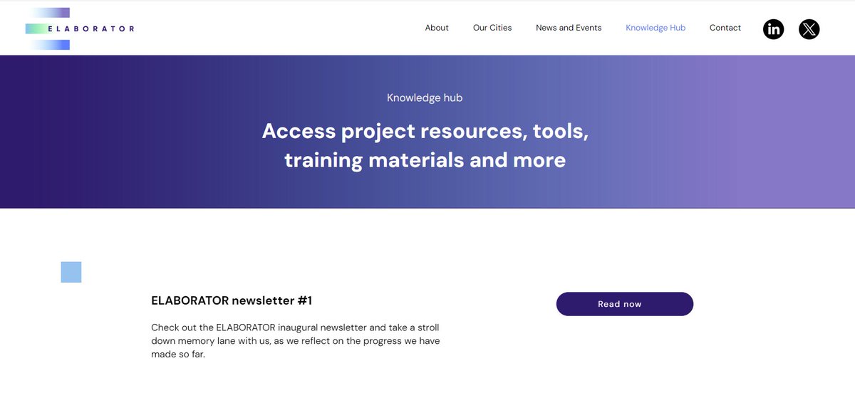 The 1st <a href="/ELABORATOR_EU/">ELABORATOR Project</a> #newsletter is out there 🤗
Visit the Knowledge hub on the project's #website 📌 elaborator-project.eu/knowledge-hub and enjoy the news and updates of the first six project months!
#horizonEU #sustainablemobility #smartmobility