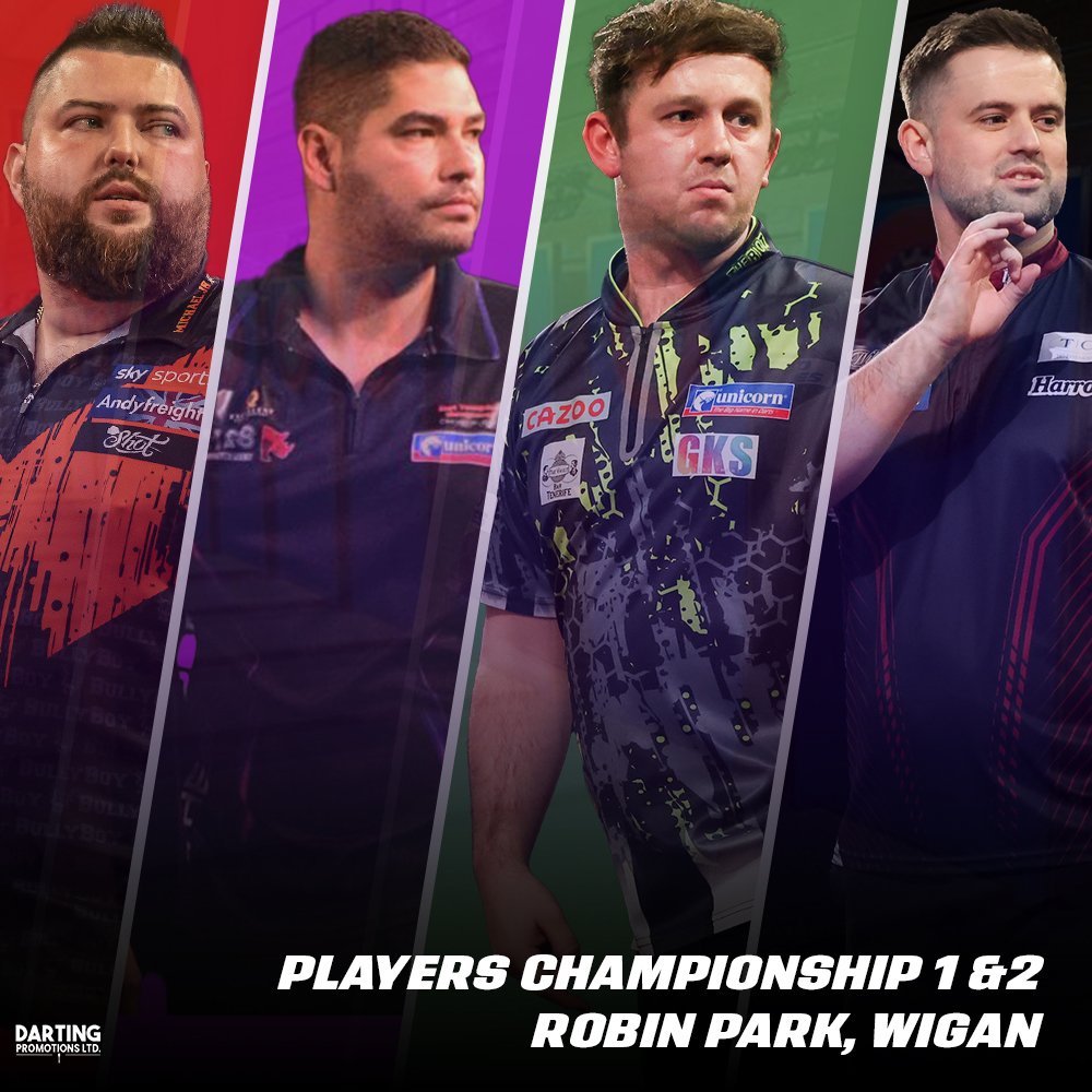𝙏𝙝𝙚 𝙋𝙧𝙤 𝙏𝙤𝙪𝙧 𝙞𝙨 𝙗𝙖𝙘𝙠! 💥

🔜 Michael Smith, Jelle Klaasen, Callan Rydz and Luke Woodhouse will begin their 2024 Players Championships seasons from midday in Wigan! 

💻 We'll keep you posted on all the action throughout to day, with updates coming every round #PC1
