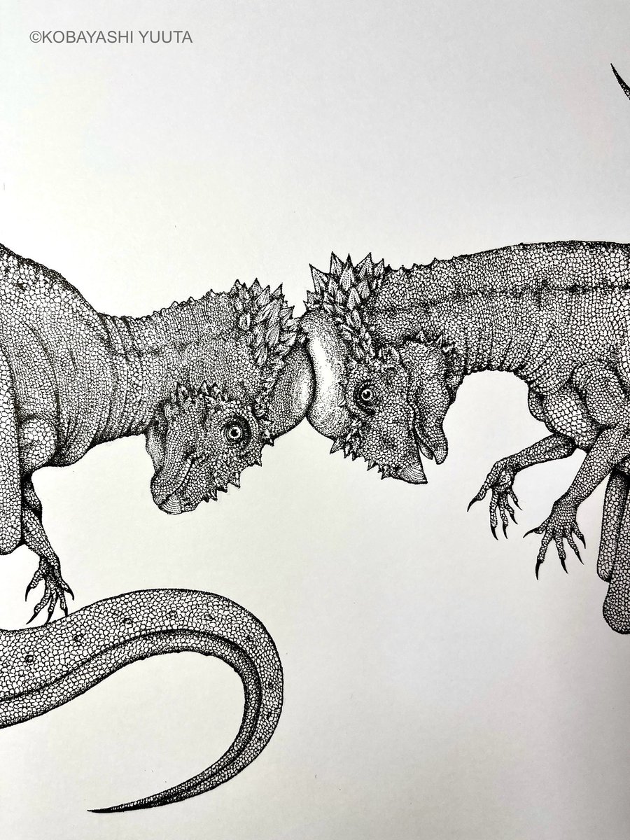 「パキケファロサウルス完成!#恐竜#アート 」|画家@優太のイラスト