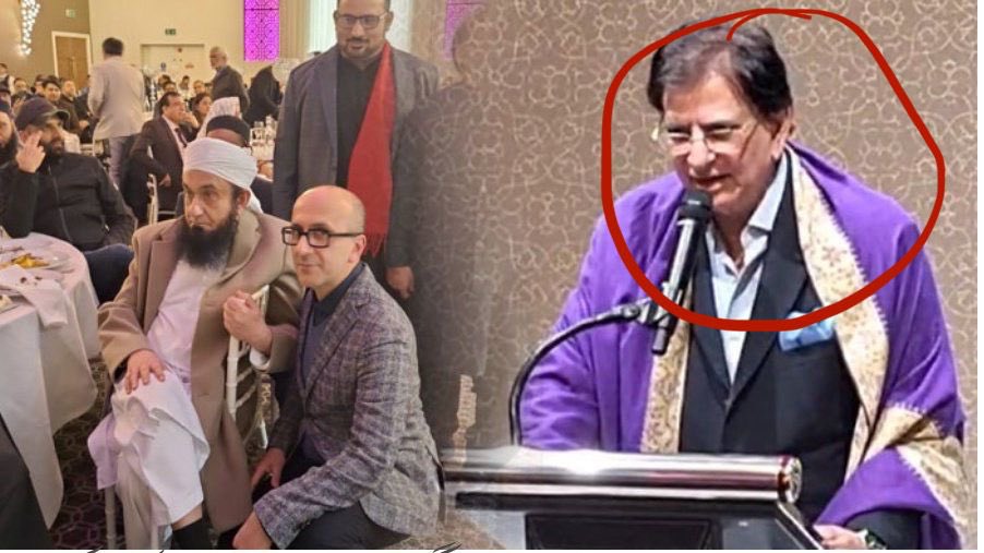 syed_bacha's tweet photo. سرخ دائرے میں شخص چکو جہانگیر ہے جو عمران کے بچپن کا دوست اور مسجد نبوی کی توہین کے لئے سپیشل لندن سے بھیجا گیا تھا- اس کی ویڈیوز موجود ہیں - اور جونہی وہ ویڈیوز سعودی حکومت کو ٹیگ ہوئیں یہ اسی رات واپس لندن نکل گیا- طارق جمیل صاحب ٹویٹر کا استعمال کرتے ہیں اور سارے ثبوت دیکھ چکے ہونگے- تو کیا وجہ بن سکتی ہے کہ مولانا انہی کے پاس فنڈز ریزنگ کرنے مانچسٹر گیا؟ ساتھ میں بیٹھا انیل مسرت ہے جو عمران کے لوٹ مار کا فرنٹ میں تھا- ویسے مولانا صاحب تو پنجاب کی سب سے کرپٹ عورت عمران اور پنکی کی فرنٹ مین فرح گوگی کے بھی مداح ہیں اور ہاں عدالت میں ثابت شدہ عدت میں نکاح والے عورتوں کو پاکستانی مسلمان عورتوں کے لئے نمونہ بنا کے پیش کیا؟ سوچیئے !! سچ جاننے کے لئے ذہن کا استعمال ضروری ہے- اک عام انسان نام کے ساتھ صرف مولانا لکھنے سے ہم سچ پہ خاموش نہیں بیٹھ سکتے -