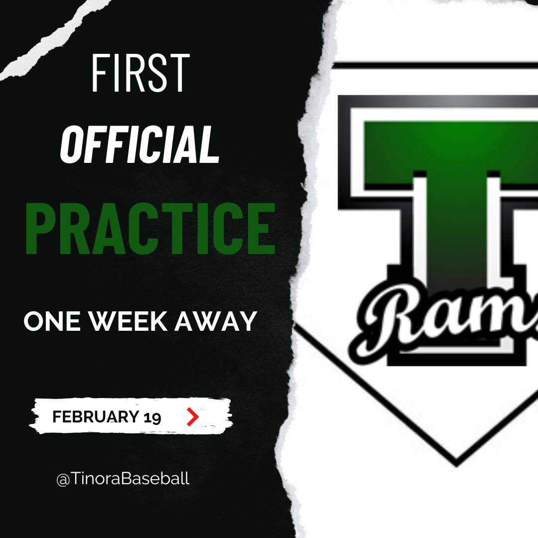 Tinora Baseball (@tinorabaseball) on Twitter photo The wait is almost over! โพ๏ธ Just one week until our first practice kicks off the season! ๐ Letโs go! #RamBaseball #FirstPractice #OneWeekAway ๐ <a href="/TinoraRamsAudio/">Tinora Rams Live</a> <a href="/BrentRenollet/">Brent Renollet</a> The wait is almost over! โพ๏ธ Just one week until our first practice kicks off the season! ๐ Letโs go! #RamBaseball #FirstPractice #OneWeekAway ๐ <a href="/TinoraRamsAudio/">Tinora Rams Live</a> <a href="/BrentRenollet/">Brent Renollet</a>
