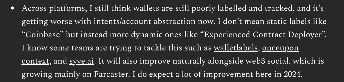 llambrina's tweet photo. One of the top 3 predictions for 2024 in crypto data as stated by @andrewhong5297 in his 2024 Annual Guide for Web3 Data Tools - https://t.co/nsYEJrlUOI. Loads planned on @syve_ai's side, stay tuned. https://t.co/EvCQY1S5xI