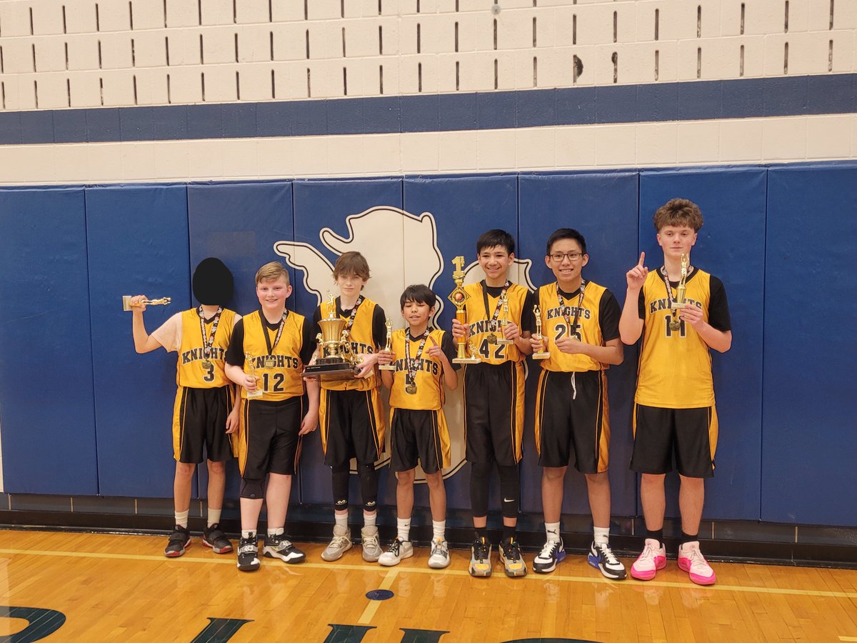 Congratulations to our 7th-grade boys basketball team!! We're proud to announce that they dominated on the court and brought home the Northwest Catholic Conference Championship trophy yesterday!  Go Knights!!!  #StHubertKnights #ChiCathSchools