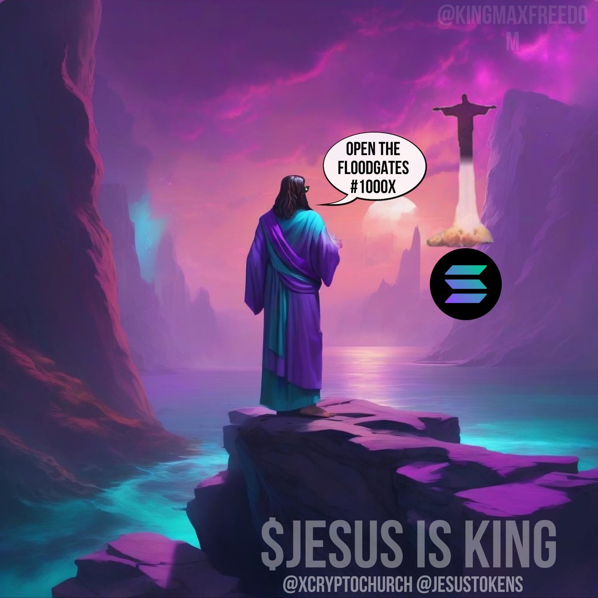 KingMaxFreedom's tweet photo. Don't wait for the command from $JESUS. If you do it may be to late.
#TheBridge @jesustokens @solana $SOL #OpenTheFloodgates #1000x
#FaithBasedCrypto #MissionCoin https://t.co/yPAUik0f8G