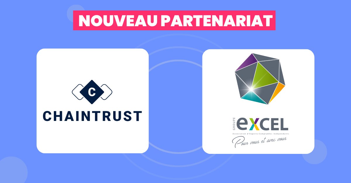 Chaintrust X Groupe Excel : un partenariat au service de votre cabinet !

Nous sommes ravis de vous annoncer notre tout nouveau partenariat avec le Groupe Excel, qui regroupe plus de 130 cabinets comptables sur tout le territoire🤝

#ExpertsComptables #Partenariat #Comptabilite