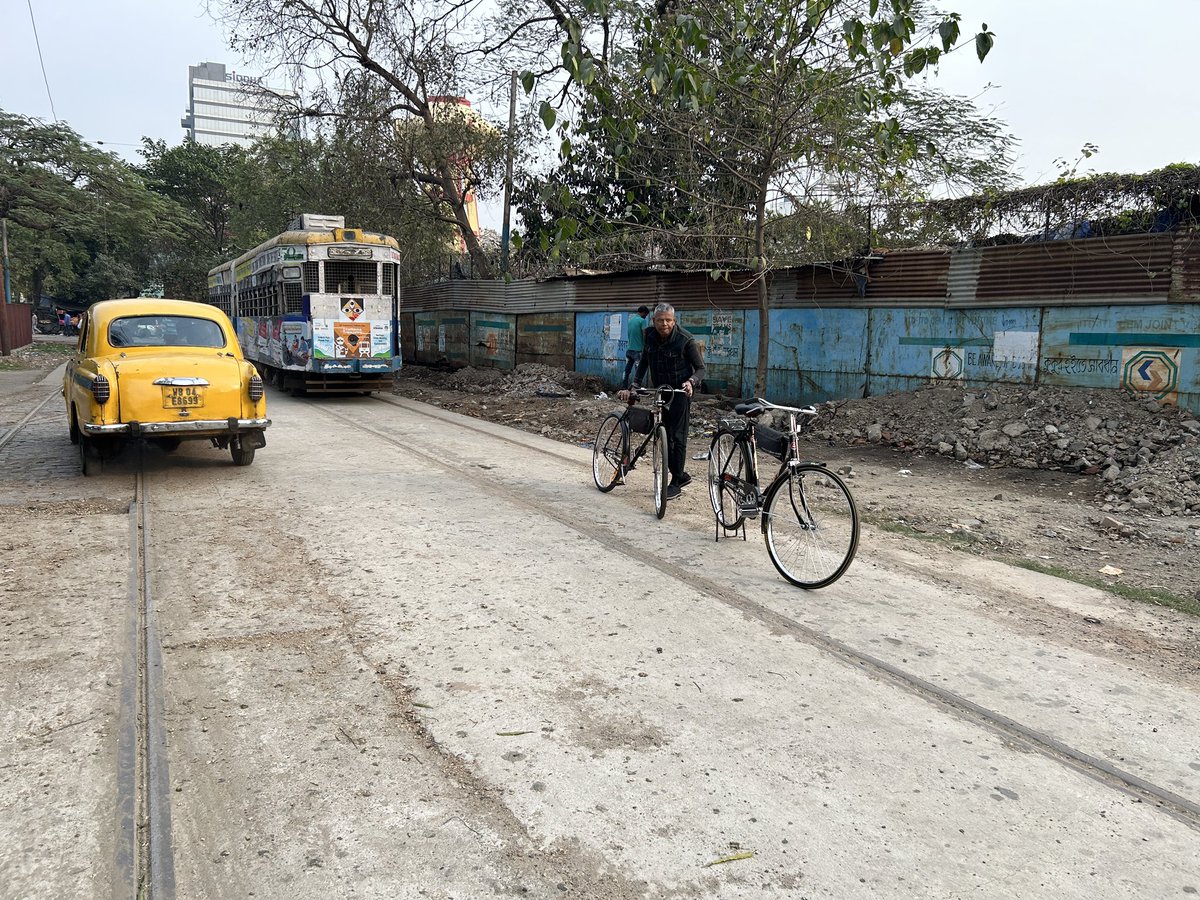 Tram, taxi and bicycles of which the diesel taxi is the most poisonous gas emitter.