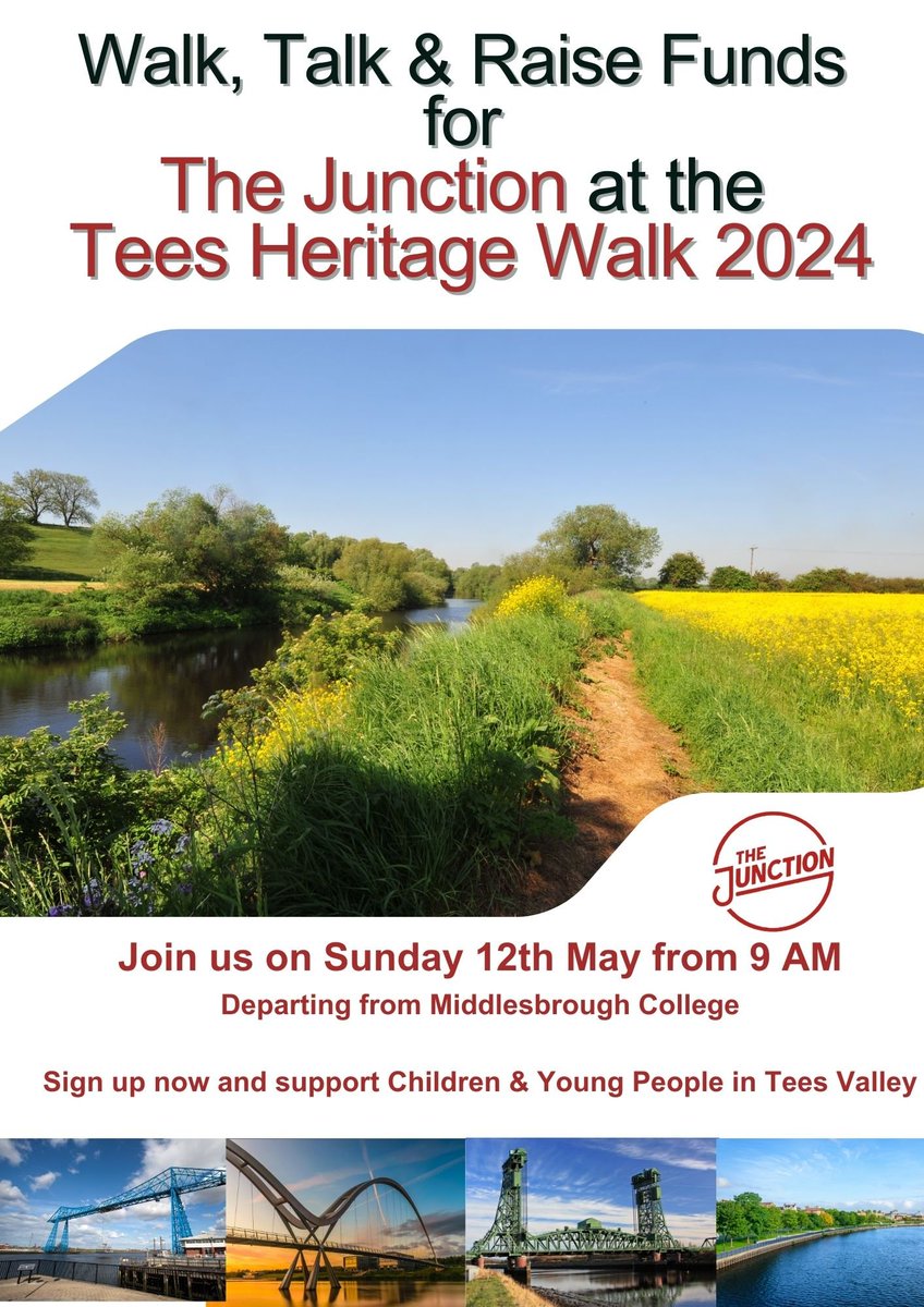 Join The Junction and walk alongside hundreds on the stunning Tees Heritage Walk on May 12th £5 per adult or £10 per family payable at the point of registration Register and find out more information on his event at erimusrotary.org/teesside-herit…