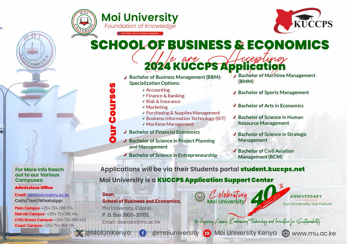 'Unlock Your Potential at Moi University's School of Business and Economics!