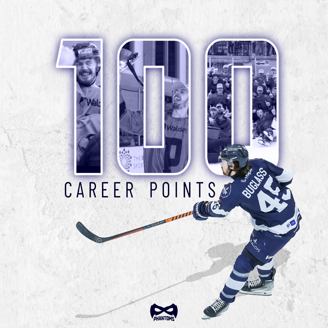 1️⃣0️⃣0️⃣ POINTS 💥
#45 Callum Buglass' breakaway goal yesterday was his 100th point in a Phantoms jersey! What a way to hit 100, well done Callum  👻

#WeArePhantoms