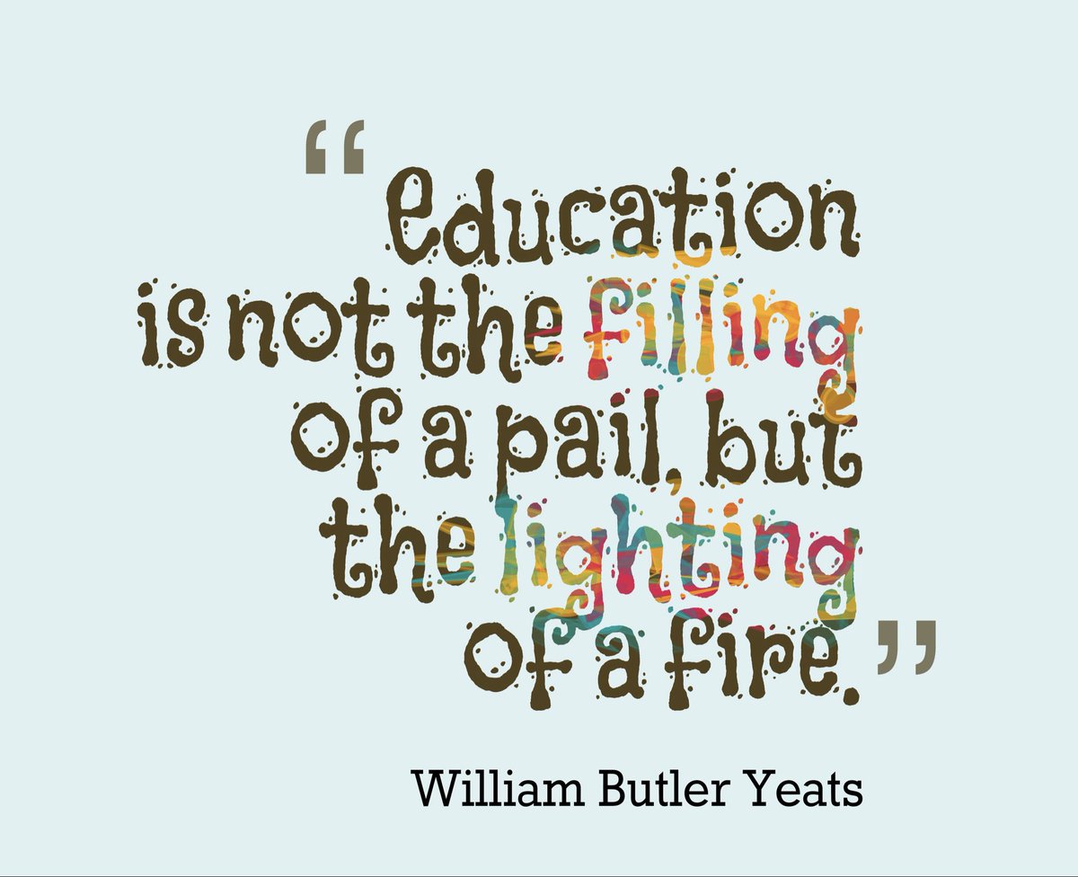 Education is not the filling of a pail, but the lighting of a fire.

#education #teachers #Leadership #sped #autism #edtech #stem #teachertwitter