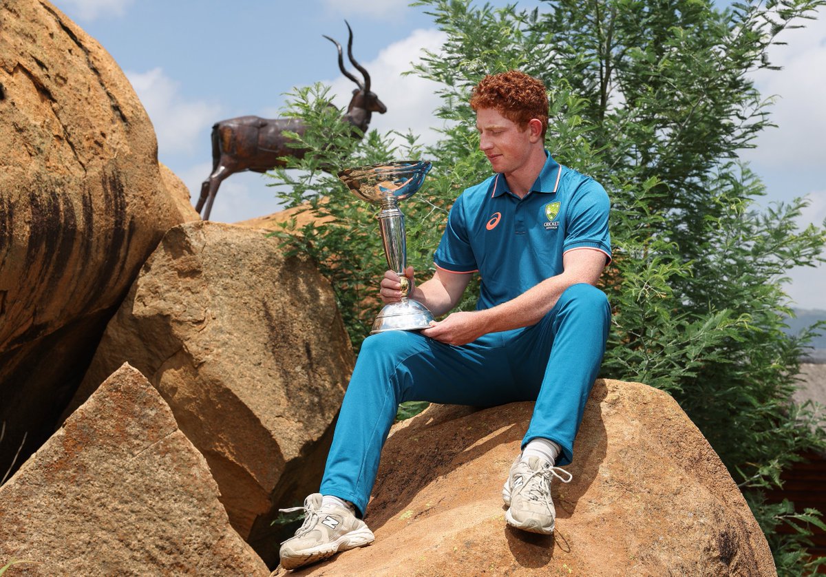 The #U19WorldCup 2024 winning captain with his coveted prize 🏆
