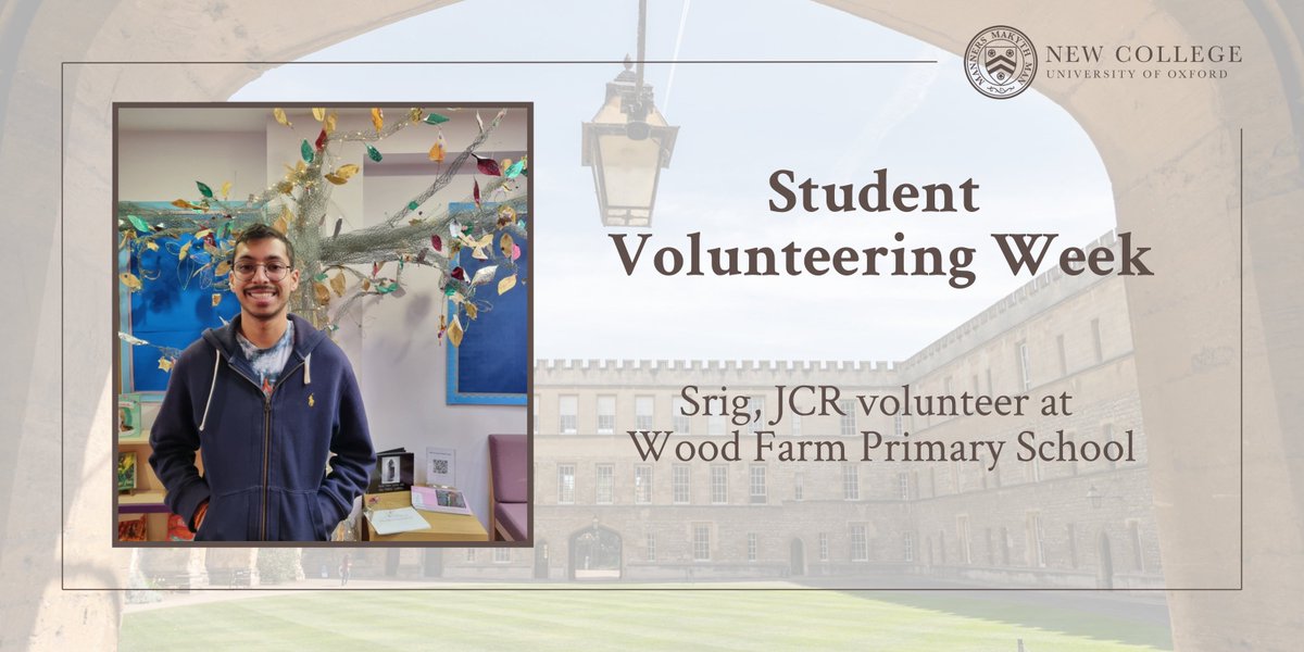 It's Student Volunteering Week in the UK! We spoke to one of our student volunteers, Srig, a second year student @OxfordLawFac who has been volunteering at Wood Farm Primary School since Dec 2022. Read the full interview on our website ⬇️ new.ox.ac.uk/news/student-v…