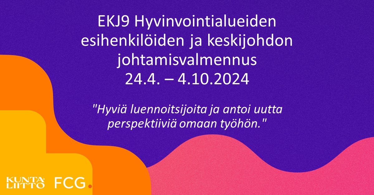 Hyvinvointialueen esihenkilö: tartu mahdollisuuteen ja lähde mukaan mukaan erinomaista palautetta saaneeseen valmennusohjelmaan. Tutustu sisältökokonaisuuteen ja ilmoittaudu mukaan valmennukseen yhdessä kollegoidesi kanssa 👉 eu1.hubs.ly/H07vT8B0