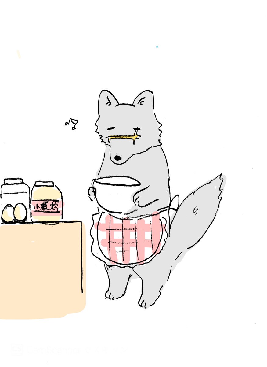 これはらぶり〜💕なエプロンをつけてるスッギ 