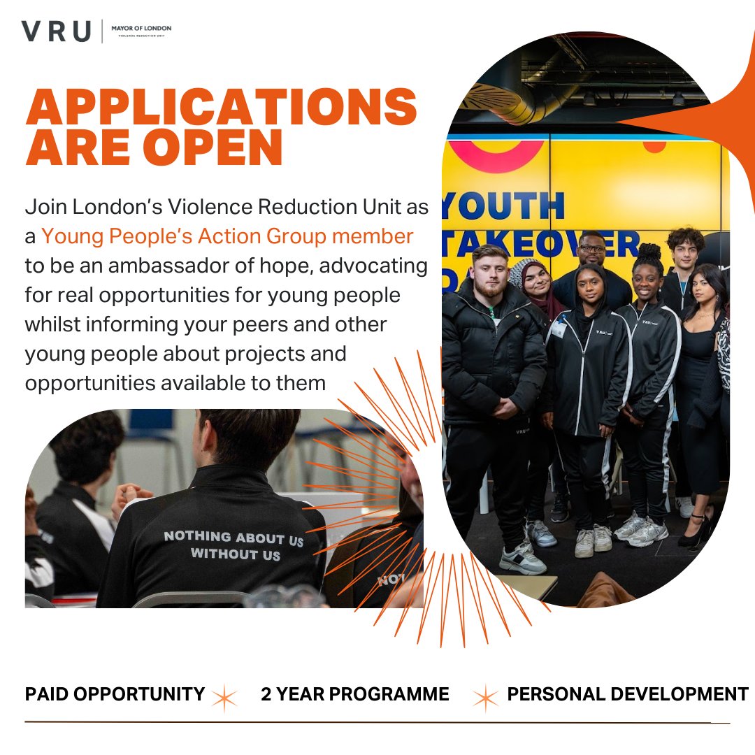 ❓Are you a young Londoner passionate about having a voice in decisions affecting young people? Join our Young People's Action Group: 💡2 year personal development programme ✅£13.15 per hour ⏰Applications close Friday 23rd February at 5pm ➡️bit.ly/45GhVkm
