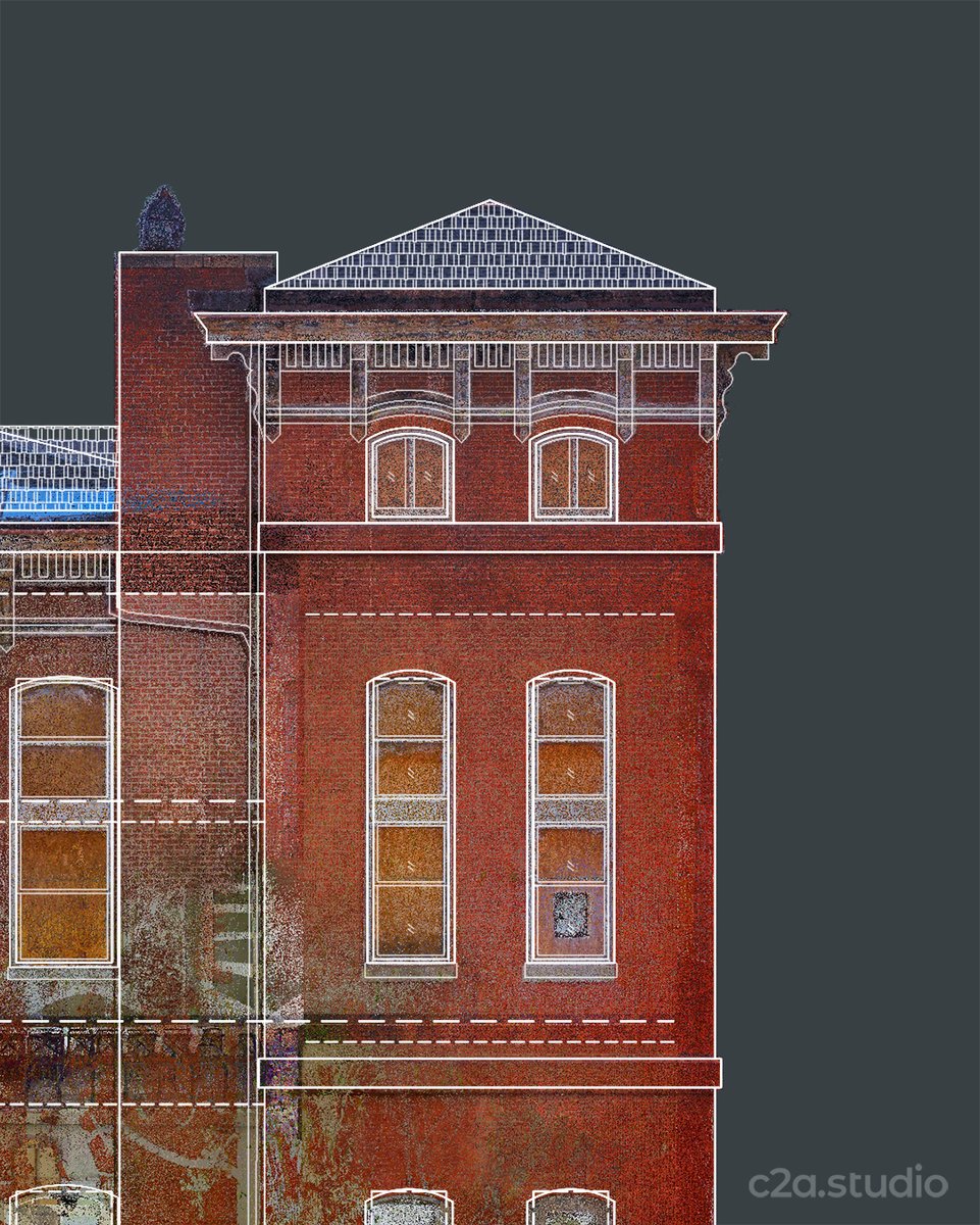 Laser scanned elevation detail of an Italian Villa-style school built in 1869.
⁠
#architecture #renovationproject #architects #architect #historicbuildings #historicbuilding #architecturalheritage #renovation #historicpreservation #historicarchitecture #adaptivereuse