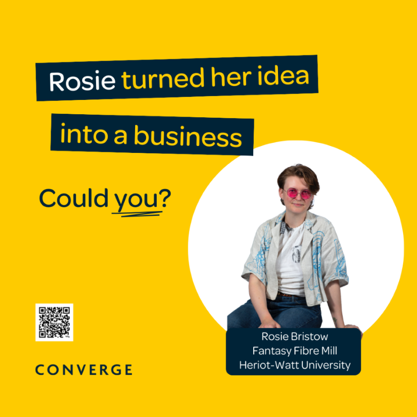 Rosie founded #FantastyFibreMill to end fast fashion. What problem could your innovation solve? Apply now for #Converge2024 to access funding &amp; training to springboard your big idea. Open to #university staff, students &amp; grads across Scotland until 3 April bit.ly/4beCoAB
