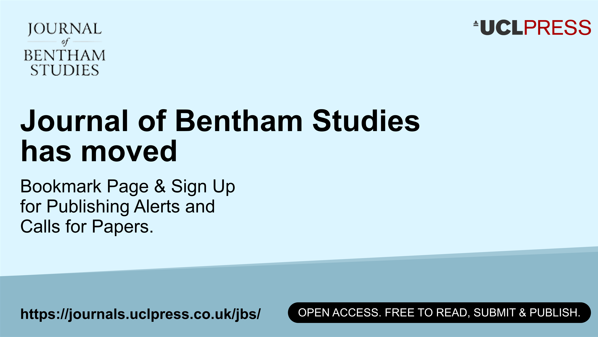 The Journal of Bentham Studies can now be accessed on the new @UCLPress Journals website 🎉 Please visit journals.uclpress.co.uk/jbs/ to read and download past issues, and for information on submitting your research to us