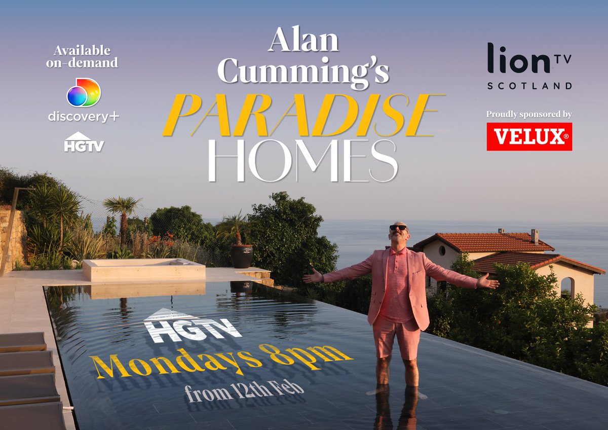 Unlock the door to awe-inspiring architecture with Alan Cumming's Paradise Homes! 🏡✨ Join us every Monday starting February 12th at 8pm on Discovery+