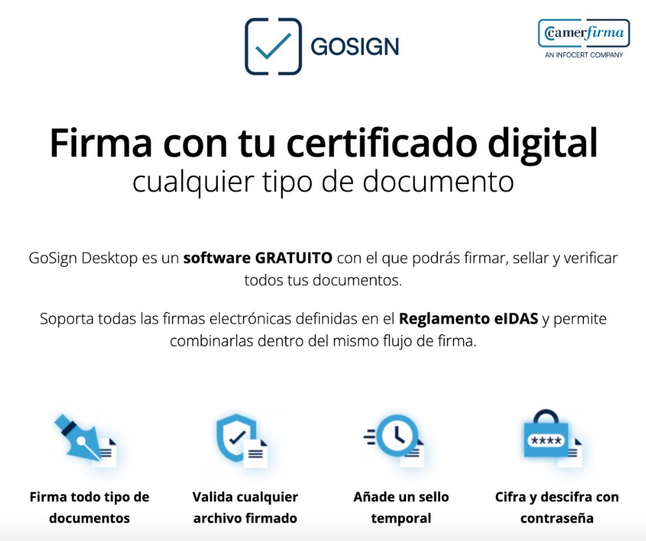 Camerfirma's tweet photo. #GoSign: Una gestión ágil para las firmas con distintos niveles de confianza, en cualquier entorno y contexto, y en 3 simples pasos:

✅ Firma y aprueba
✅ Organiza documentos para firmar
✅ Define destinatarios

https://t.co/Js5UuH9ti7 https://t.co/5LQQbo7hYH