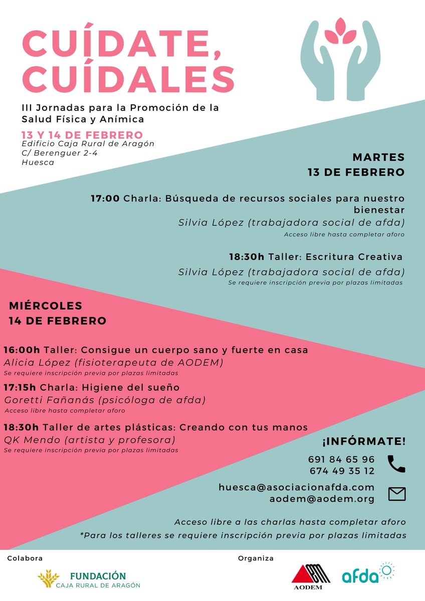DeOscense's tweet photo. Os recordamos que los días 13 y 14 estaremos disfrutando en nuestras jornadas "CUÍDATE, CUÍDALES" ¡Anímate!🩷 https://t.co/wpNtKsr5w0