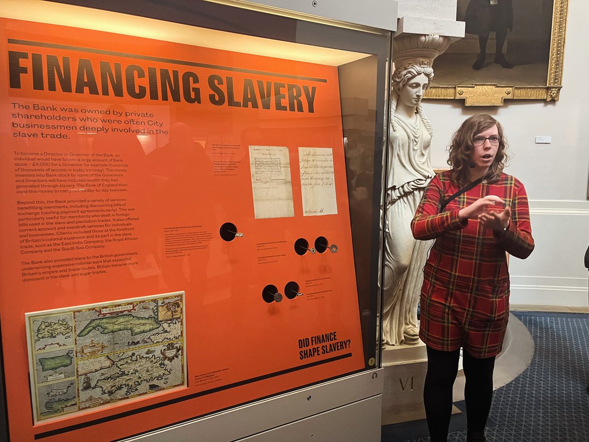 Qubtic_ChurchUK's tweet photo. We visited @boemuseum , where the Exhibitions Manager Kirsty Parsons (pictured) explained how The Bank Of #England 🇬🇧 #profited from the #enslavement of our #african ancestors. It highlighted a significant aspect of #British history that is often not taught in mainstream schools. https://t.co/nVWI1erH99