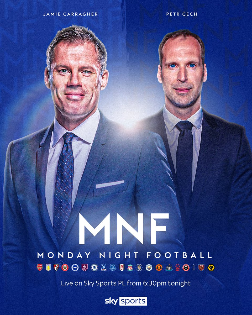 Monday Night Football will be in safe hands this evening with Petr Čech joining @Carra23 🧤 Join us from 6:30pm on Sky Sports! 📺