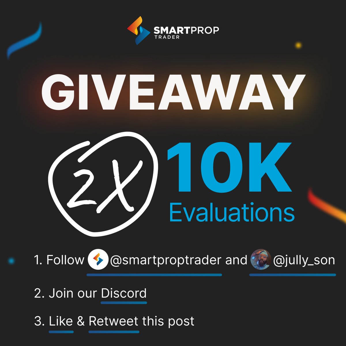 jully_son's tweet photo. 2x 10k accounts 

Must be following 
@SmartPropTrader 
@TradeConnectVVS 
@RyanSPT17 
@jully_son 

Retweet and tag friends https://t.co/KACn1cXkhO