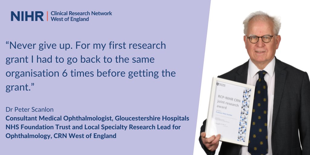 🎉Congratulations Peter! 🎉 Peter Scanlon won the @RCPhysicians and @NIHRresearch award for his outstanding leadership, engagement with patients and delivery of clinical research studies @gloshospitals We spoke with him about his remarkable journey 👉 local.nihr.ac.uk/news/consultan…