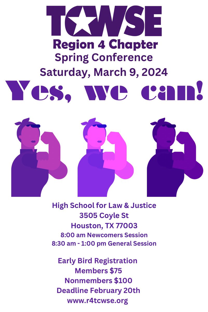 Yes. Yes. Yes, we can! Our spring conference is sure to motivate. From job search tips to motivational stories from courageous women. You don’t want to miss it. Early bird registration is going on now. Register at r4tcwse.org.