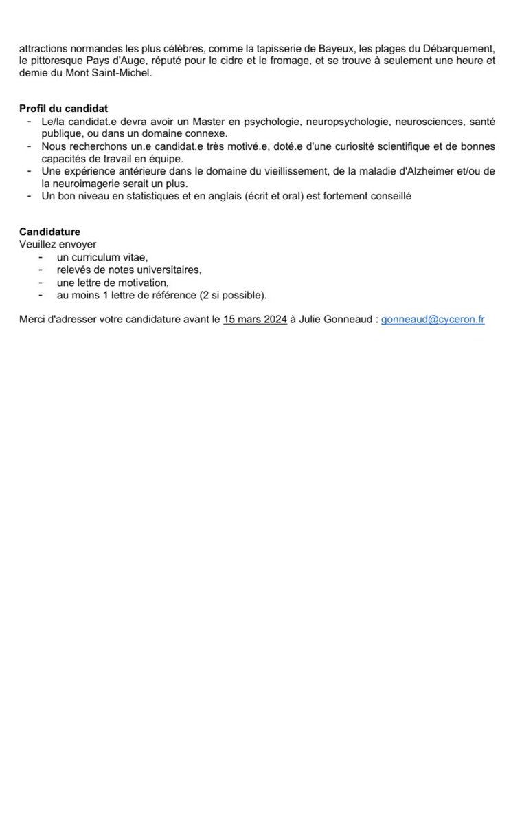 🚨#Offre de #thèse / #PhD #offer
(English follows)

Je recherche un.e étudiant.e pour travailler sur les différences de #sexe/#genre 🚻 dans les liens entre  #styledevie et  #cognition/#cerveau 🧠 au cours du #vieillissement
#Alzheimer #Neuroimagerie

📆Deadline 15 mars
Détails👇