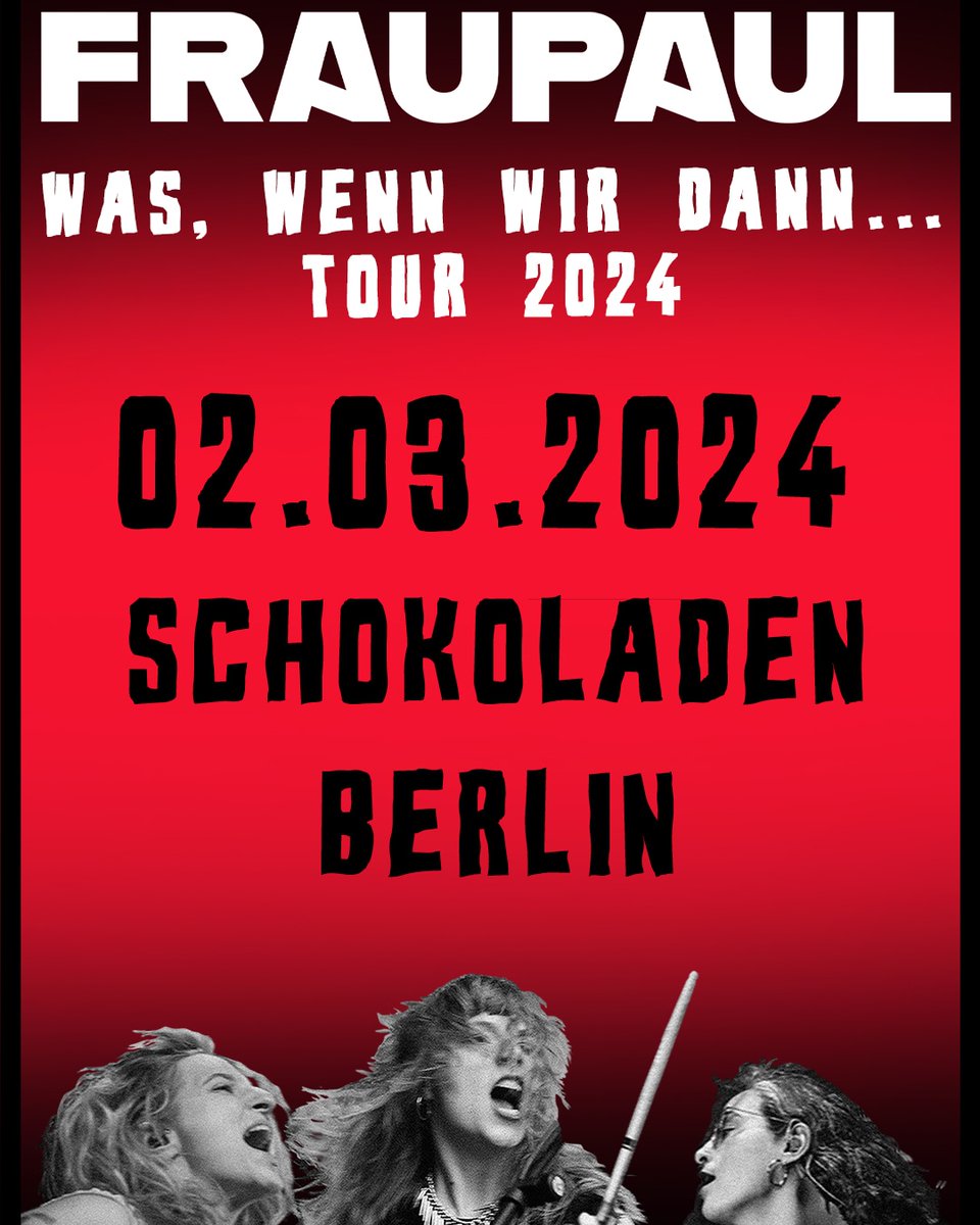PunkfilmfestBER's tweet photo. 2.3.24 live im Schokoladen FRAUPAUL + warumwarumwarum
Tickets from Tickettoaster
#punkfilmfestberlin #punk #berlinpunk #party #livemusic #konzert #konzi #noafd #show #antifa #tanzen #berlinpunk #live #music #b0203 #berlin #torstrasse #pogo #fraupaul #berliner #punkrock https://t.co/ebQmhp2KmO