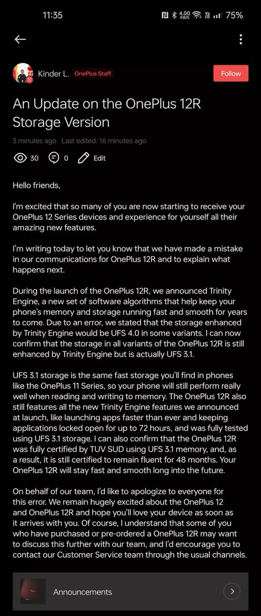 New Drama has started in #Onepluscommunity . They are now giving clarification there 😂😭 .
@SavageAryan007 @Cartidise @TechWhirlUlt 
#OnePlus12R #Oneplus12series