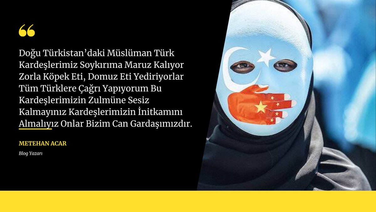 Doğu Türkistan’daki Müslüman Türk Kardeşlerimizi Unuturmayacağız. 
#UyghurGenocide