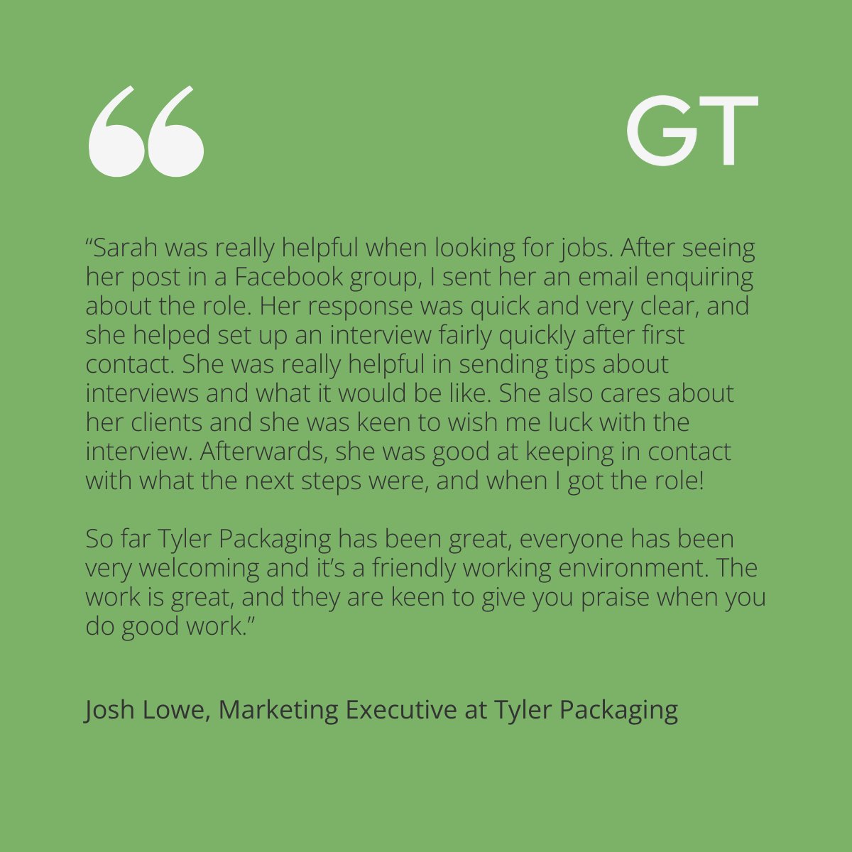 Graduate_Talent's tweet image. Sarah, Graduate Talent’s Recruitment Manager helped recent graduate, Josh, secure a role at a local packaging company.

Read what Josh has to say about his experience finding a role through Graduate Talent.

Start your job search today 👉 bit.ly/3SwhrK9

#GradJob #Hiring